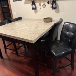 Granite Dining Room Table And 4 Chairs
