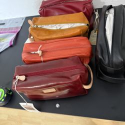 Made In Italy Leather Toiletry Bag Lot New