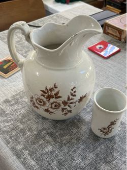 Maddocks Lamberton Works Porcelin Pitcher & Cup Set