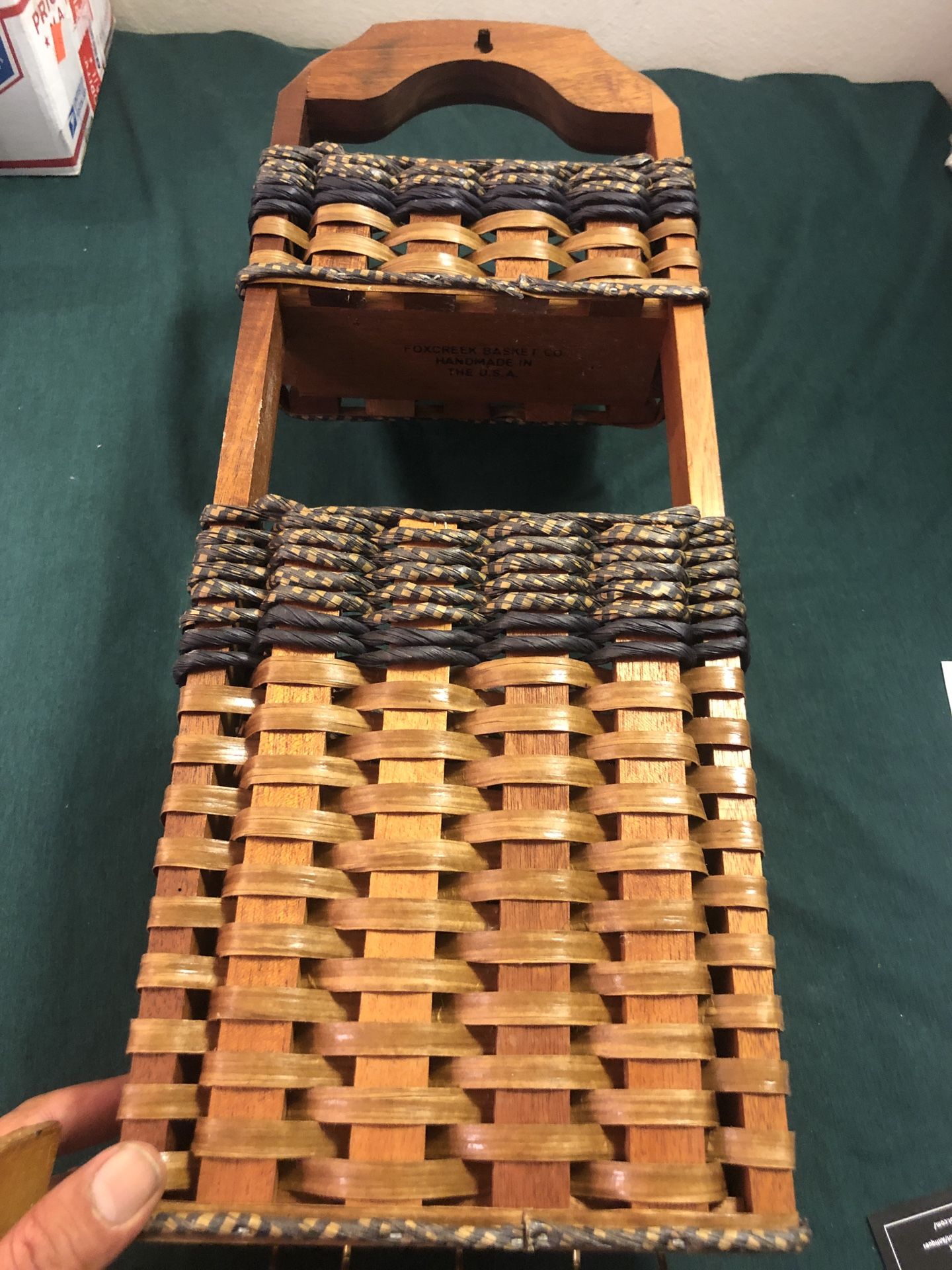 Vintage Handmade Fox Creek Wall Basket In The USA