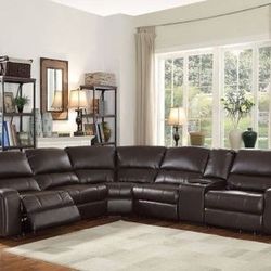 Brand New Espresso Power Motion Sectional with USB Docks