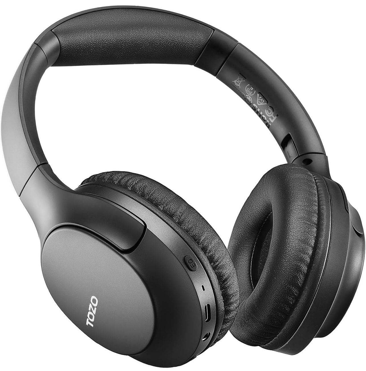 TOZO New Version Bluetooth 5.4 Headphones, ENC Call Noise Cancelling with Mic Over Ear Wireless Headset Foldable with 70H Playback, Stereo Bass, EQ Mo