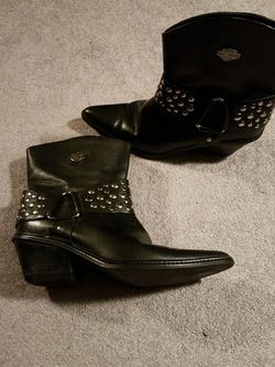 Harley Davidson blk leather boots