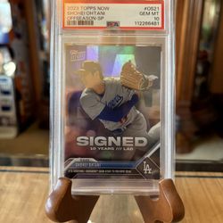2023 TOPPS NOW SHOHEI OHTANI OFFSEASON #OS21 SP DODGERS VARIATION SP FOIL PSA 10