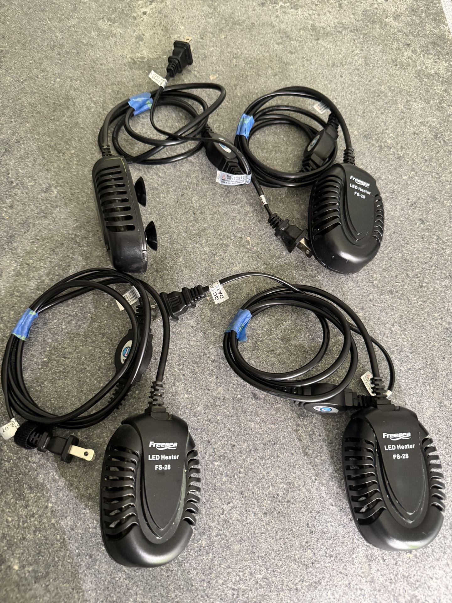 Set of FOUR 50W Small Submersible Aquarium Heaters