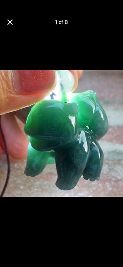 Certificate Jadeite jade  Cartoon pikachu bulb saur Bulbasaur Pendant garlic seed