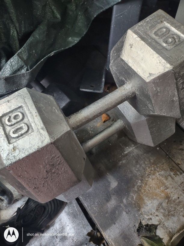 90lb Hex Dumbbells Pair