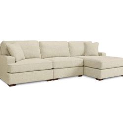 La-Z-Boy Paxton Sectional Couch Sofa - Cotton  / Linen Blend Fabric - luxury. Like new