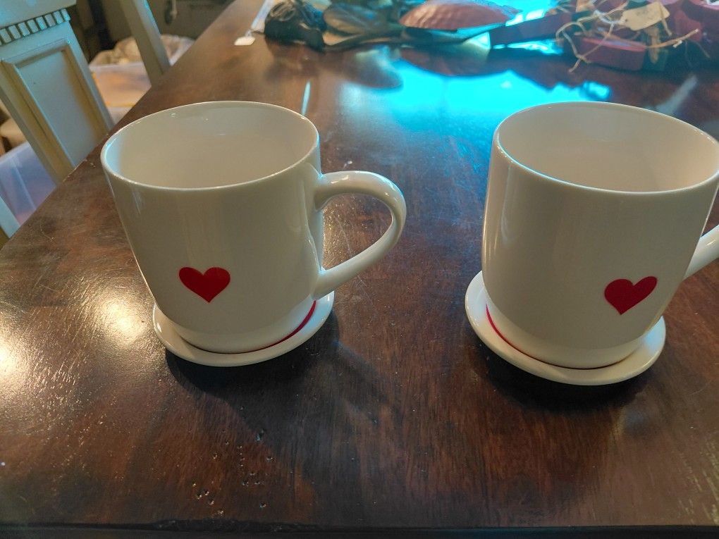 Antique Cup And Plates Set Of 2 For 2