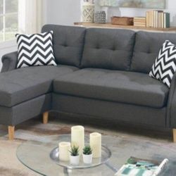 Brand New Grey Small Sectional Sofa