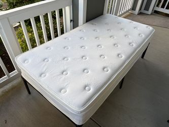 Twin Bed - mattress and metal Bed-frame