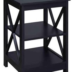 Set of 2 Black Oxford End Tables