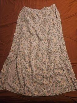 Pink floral maxi skirt