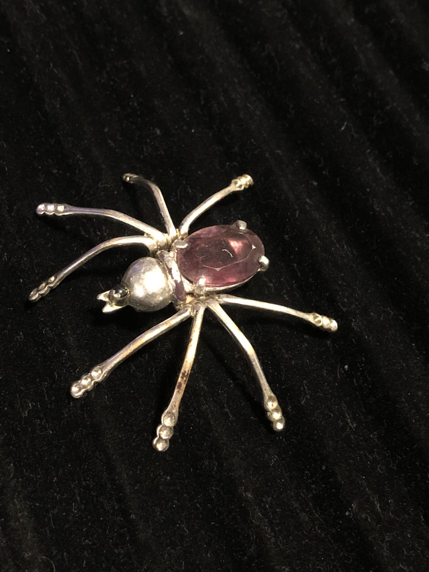 Vintage costume jewelry spider brooch