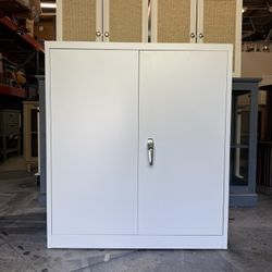 36 inch Metal Storage Cabinet with Doors and Shelves,Small Garage Storage Cabinet with Lock,Black Metal Cabinets with Locking Doors for Home,Office,Sh