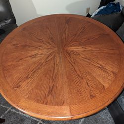 Oak Dinner Table With Leaf 