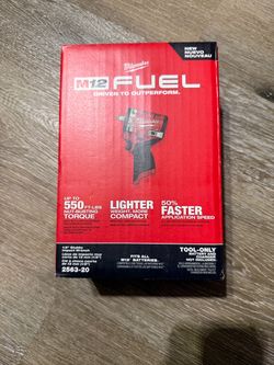 Milwaukee M12 FUEL 12V Lithium-lon Brushless Cordless Stubby 1/2 in. Impact Wrench (Tool-Only)