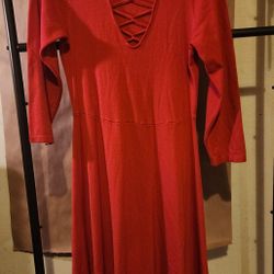 T O R R I D Ready Orange Long Sleeve Crisscross Sweater Dress Size 1X Excellent Condition