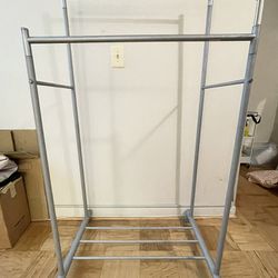 Pipe Clothes Hanger Rack With Wheels 