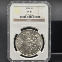 1898-P Morgan Silver Dollar NGC MS61