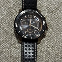 CITIZEN Men's Chronograph Eco-Drive Primo Black Perforated Leather Strap Watch 45mm CA4083-03E - A Macy's Exclusive