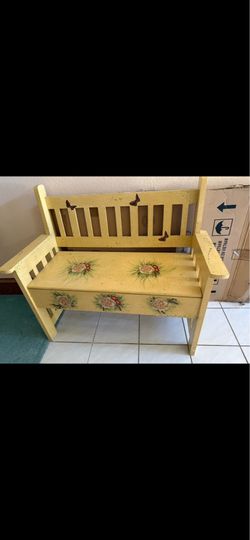 Hand Painted Storage Bench