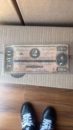 1864 confederate two dollar note bill