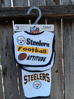 NEW 3 PIECE NFL TEAM APPAREL STEELERS BIB SET