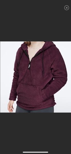 PINK SHERPA HALF ZIP SWEATER