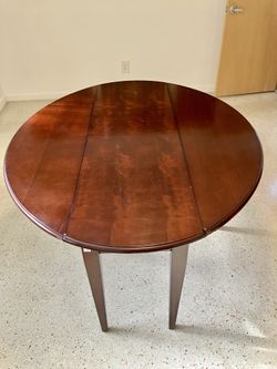 5’ Drop Leaf Dining Table: 5’W x 49.5D x 29.5”H