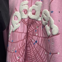 Pink sp5der hoodie size M