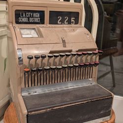Vintage Cash Register National L.A. City High School District Cafeteria Machine