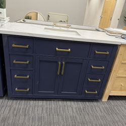 49” Bathroom Vanity In Blue Color 