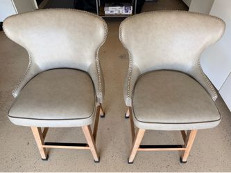 2 faux leather Counter height  swivel stools