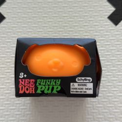 RARE Schylling NeeDoh Funky Pup Neon Orange Fidget Toy NIB
