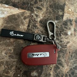 Red hellcat key fob shell and keychain