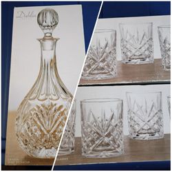 Crystal Wine Decanter And 8 Set Of Cups 