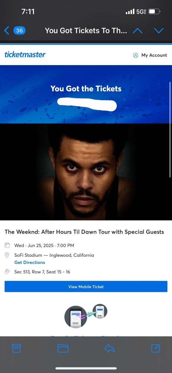 6/25 Wednesday - Weeknd Tix (Set Of 2)