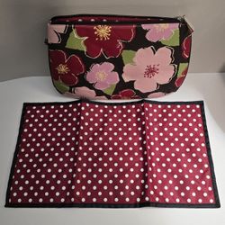 JP Lizzy Chamelia Clutch Diaper Bag Purse Floral Flower Black Red Pink Polka Dot