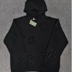 Negotiable Price Brand New Rhinestone Denim Tear Hoodie Size M Brand New In Bag With Tags 