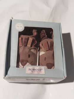 Robeez 3D Lion Taupe/Brown Crib Shoes size 18-24  months