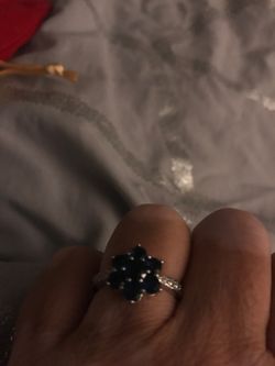 Sterling silver sapphire ring size 8