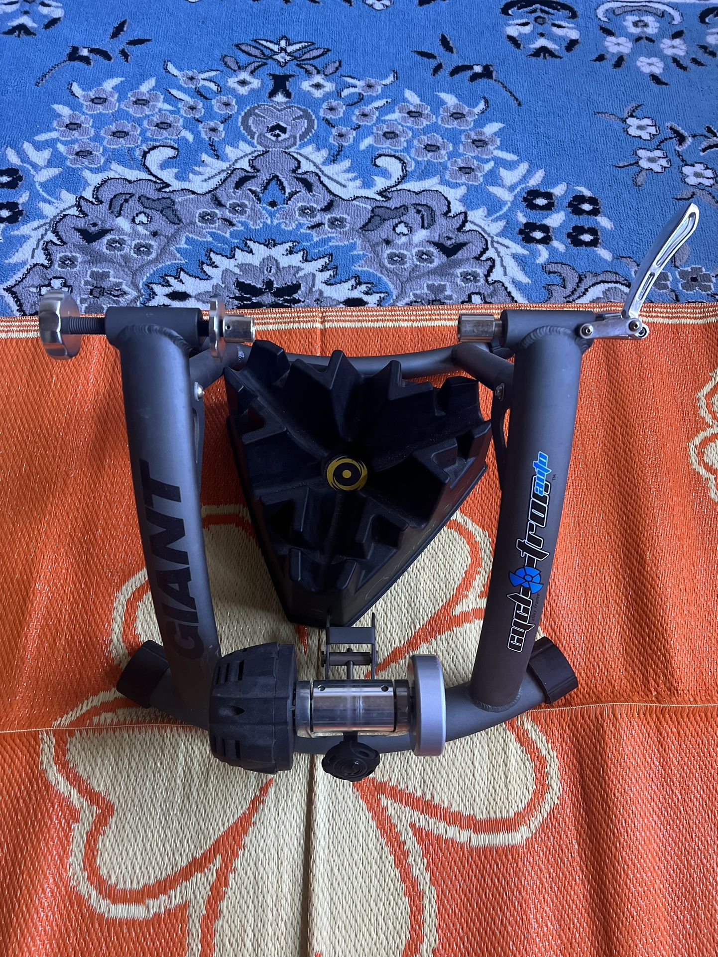 Giant Cyclo-Tron Auto Bike Trainer and Front Wheel Block