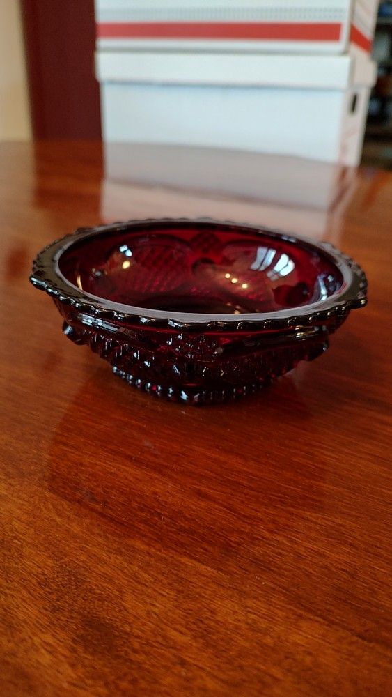 Avon 1876 Cape Cod Ruby Red 5" Fruit/Dessert Bowl Set Of 2 