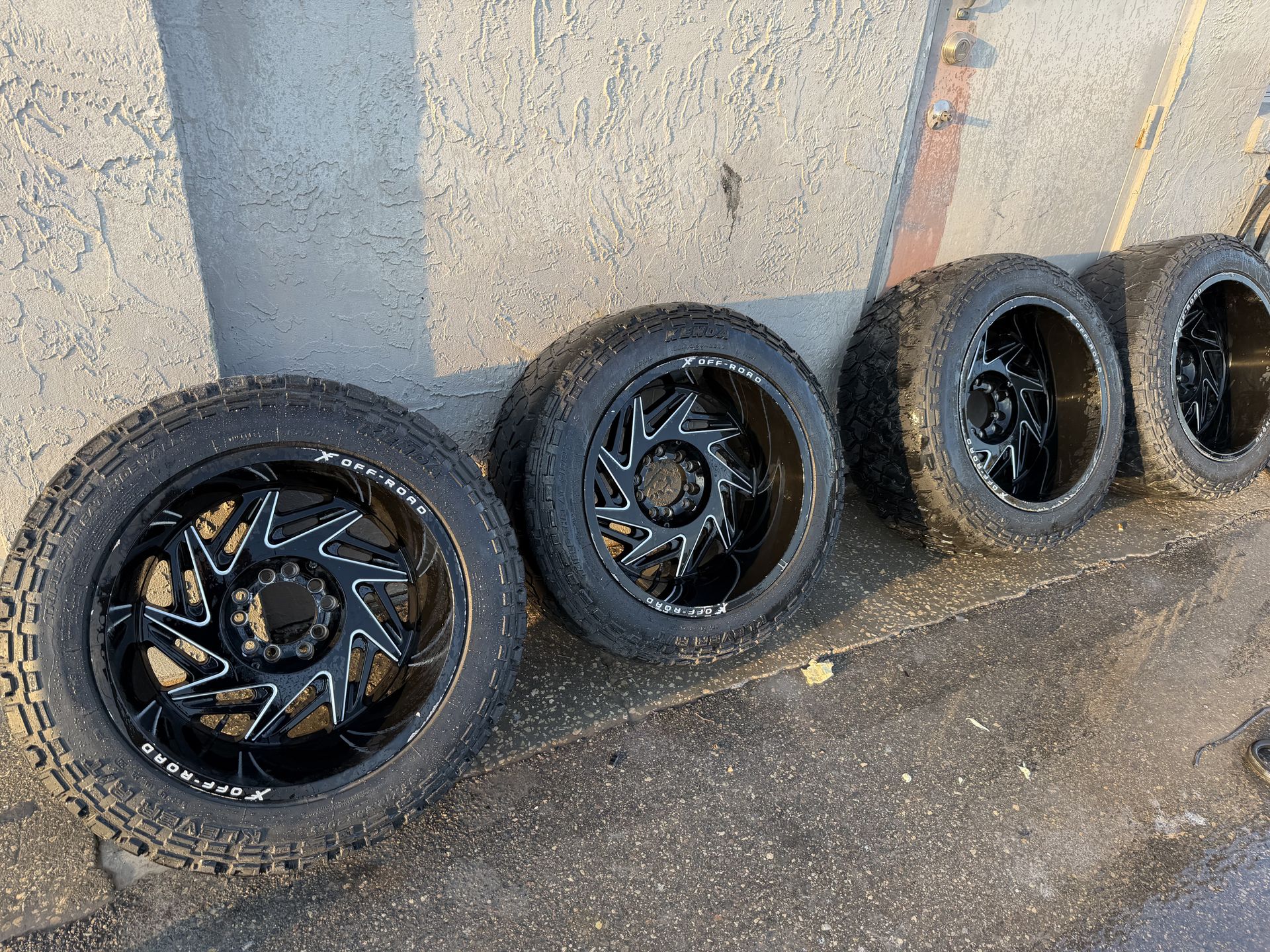 Off Sat Rims Set of 4 off road rims and tires for Sale in Alafaya, FL - OfferUp