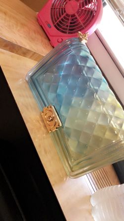 Ombré blue & green hand bag