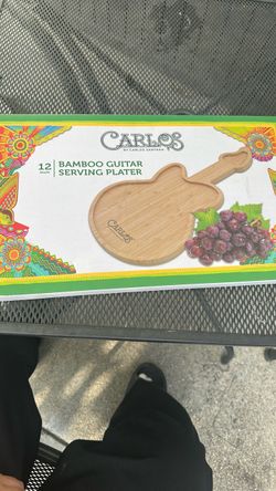 Carlos Santana 12inch bamboo guitar serving plater