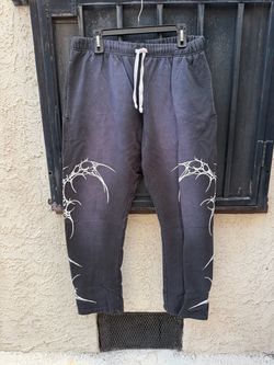 Pacsun Washed Black Graphic Fleece Sweatpants XL