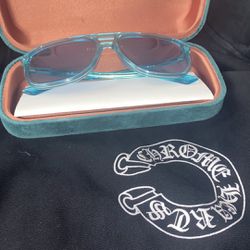 Gucci Transparent Blue Acetate Sunglasses