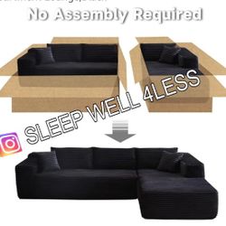 NEW BLACK SECTIONAL SOFA 